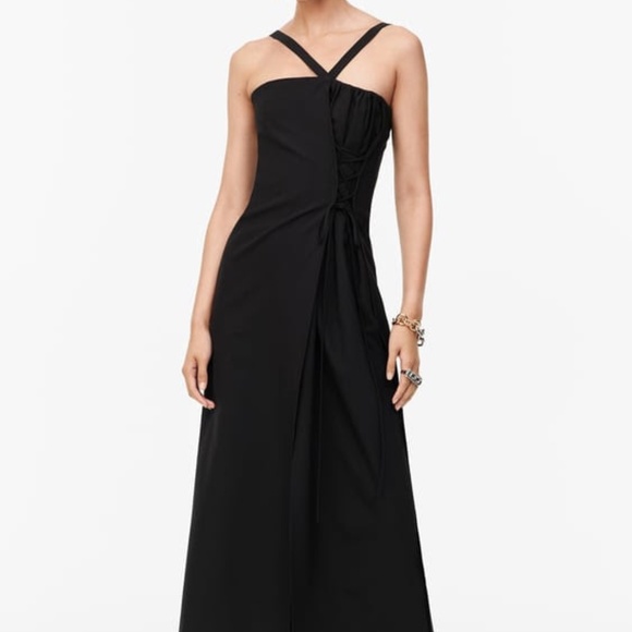 NWT - ZARA LIMITED EDITION DRESS WITH LACE-UP DETAIL - BLACK - M - Picture 2 of 7